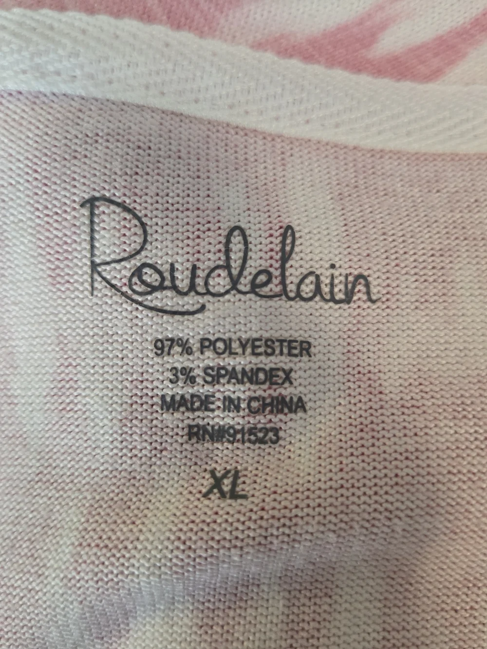 Roudelain Pink Ikat Short-Sleeve Pajama Set with Drawstring Pants XL - Picture 2 of 3